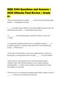 ISQS 3344 Questions and Answers &vert;&NewLine;2026 Ultimate Final Review &vert; Grade&NewLine;A&plus;