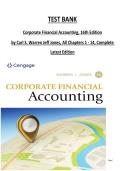TEST BANK&NewLine;Corporate Financial Accounting&comma; 16th Edition&NewLine;by Carl S&period; Warren Jeff Jones&comma; All Chapters 1 - 14&comma; Complete Latest Edition&NewLine;