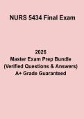 NURS 5434 Final Exam Study Guide &ndash; Complete Graduate Nursing Practice Questions & Review &lpar;2026 Updated&rpar;