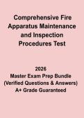 Comprehensive Fire Apparatus Maintenance and Inspection Procedures Test &ndash; Complete Study Guide & Practice Exam &lpar;2026 Updated&rpar;