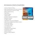 TEST BANK FOR Sole&rsquo;s Introduction to Critical Care Nursing 9th Edition by Mary Beth Flynn Makic&comma; Lauren T&period; Morata&period;ISBN&colon;978-0443110368 COMPLETE GUIDE ALL CHAPTERS COVERED 100&percnt; VERIFIED A&plus; GRADE ASSURED&excl;&excl;&excl;&excl;&excl; NEW LATEST UPDATE&excl;&excl;&excl;&excl;&excl;
