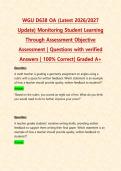 WGU D638&sol;WGUD638  Exams PACKAGE DEAL&vert; BUNDLE contains the Latest  Monitoring Student Learning Through Assessment OA&comma; PA&comma; Task 1& 2 with verified solutions - Everything you need to pass D638 is here&excl;&excl;