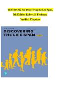 TEST BANK For Discovering the Life Span&comma; 5th Edition Robert S&period; Feldman&comma;&NewLine;Verified Chapters &NewLine;