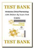 TEST BANK Introductory Clinical Pharmacology 12th Edition by Susan Ford &lpar;Complete Guide for Nursing Exams & NCLEX Prep 2026&period;