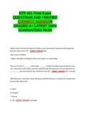NTR 401 Final EXAM QUESTIONS AND VERIFIED CORRECT ANSWERS GRADED A&plus; -LATEST 2026-2027- 100- GUARANTEED PASS&period;docx&NewLine;&NewLine;
