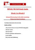 NR568&sol; NR 568 Study Guide  &NewLine; Week 1 to Week 8 &NewLine;Advanced Pharmacology for the Adult-Gerontology  &NewLine;Primary Care Nurse Practitioner 