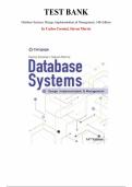 Test Bank for Database Systems&colon; Design&comma; Implementation&comma; & Management 14th Edition &lpar; Carlos Coronel&comma; 2022&rpar;&comma; Chapter 1-16 &vert; All Chapters 
