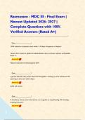 Rasmussen - MDC III - Final Exam &vert; Newest Updated 2026- 2027 &vert; Complete Questions with 100&percnt; Verified Answers &lpar;Rated A&plus;&rpar;&NewLine;&NewLine;   