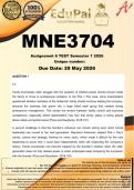 MNE3704 Assignment 6 Test &lpar;COMPLETE ANSWERS&rpar; Semester 1 2026 - DUE 29 May 2026