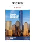 Test Bank for Financial Markets and Institutions&comma; 12th Edition by Jeff Madura&comma; Chapter 1-22 &vert; All Chapters