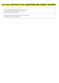 Final Exam UPDATED ACTUAL QUESTIONS AND CORRECT ANSWERS