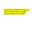 Test Bank Introduction to Information Systems 7th Edition by R Kelly Rainer Casey G Cegielski Jeffrey Prince ISBN 9781119700619 A&plus;