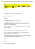 DC State Portion Exam Questions and Correct&NewLine;Answers &vert; Graded A&plus; &vert; Latest Update 2026&sol;2027&NewLine;&vert; 100&percnt; Assured Pass&period; 