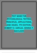 Test Bank Psychological Testing Principles Applications and Issues 9th Edition by Robert M Kaplan Dennis P Saccuzzo ISBN 9781305271472 A&plus;
