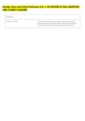 Gender&comma; Race and Crime Final Exam &lpar;Ch&period; 6-10&rpar; UPDATED ACTUAL QUESTIONS &NewLine;AND CORRECT ANSWERS 