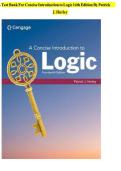 Test Bank For A Concise Introduction to Logic 14th Edition By Patrick J&period; Hurley&comma; All Chapters &vert;&vert;Complete A&plus; Guide&NewLine;