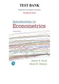 Test Bank for Introduction to Econometrics&comma; 4th edition by James H&period; Stock&comma; Chapter 2-19 &vert; All Chapters