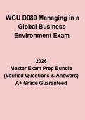 WGU D080 Managing in a Global Business Environment Exam &ndash; Complete Study Guide & Practice Questions &lpar;2026 Updated&rpar;