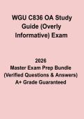 WGU C836 OA Study Guide &lpar;Overly Informative&rpar; Exam &ndash; Complete Practice Questions & Detailed Review &lpar;2026 Updated&rpar;