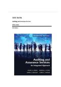 Test Bank for Auditing and Assurance Services 16th Edition Questions and Answers &vert; Latest Update 2026 Exam Prep &vert; 100&percnt; Guarantee Pass &vert; By Alvin Arens&comma; Randal Elder & Mark Beasley