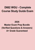 D662 WGU &ndash; Complete Course Study Guide Exam &vert; Objective Assessment Practice Questions & Review &lpar;2026 Updated&rpar;