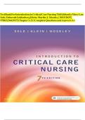INTRODUCTION TO CRITICAL CARE NURSING&comma; 8TH EDITION&comma; MARY LOU SOLE&comma; DEBORAH KLEIN&comma; MARTHE MOSELEY&comma; ISBN&colon; 9780323641937&comma; ISBN&colon; 9780323749732 TEST BANK &NewLine;