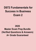 D072 Fundamentals for Success in Business Exam 2 &ndash; Complete Study Guide & Practice Questions &lpar;WGU 2026 Updated&rpar;