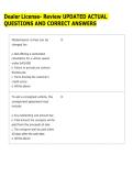Dealer License- Review UPDATED ACTUAL &NewLine;QUESTIONS AND CORRECT ANSWERS 