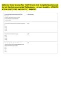 California Dealer License Test EXAM Newest 2026 Complete Questions and &NewLine;Correct Detailed Answers &lpar;Verified Answers&rpar; &vert;Already Graded A&plus; UPDATED &NewLine;ACTUAL QUESTIONS AND CORRECT ANSWERS 
