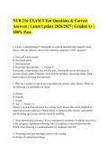 NUR 216 EXAM 5 Test Questions & Correct&NewLine;Answers &vert; Latest Update 2026&sol;2027 &vert; Graded A&plus; &vert;&NewLine;100&percnt; Pass&period;