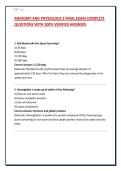 ANATOMY AND PHYSIOLOGY 2 FINAL EXAM COMPLETE QUESTIONS WITH 100&percnt; VERIFIED ANSWERS 2026&sol;2027