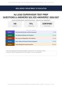 NJ Lead Supervisor Test Prep Actual Exam 2026&sol;2027 &ndash; 100&percnt; Verified &vert; Detailed Rationales &ndash; Pass Guaranteed &ndash; A&plus; Graded 