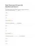Basic Wastewater D Exam with Questions and Answers