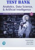 Test Bank for Analytics&comma; Data Science&comma; & Artificial Intelligence&colon; Systems for Decision Support 11 Edition by Ramesh&comma; Dursun and Efraim&NewLine;