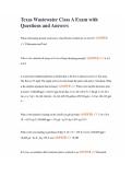 Texas Wastewater Class A Exam with Questions and Answers