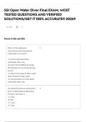 SSI Open Water Diver Final EXAM&comma; MOST TESTED QUESTIONS AND VERIFIED SOLUTIONS&sol;GET IT 100&percnt; ACCURATE&excl;&excl; 2026&excl;&excl;