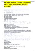 BIO 155 Final Exam Questions and Answers&NewLine;100&percnt; Correct &vert; Latest Update 2026&sol;2027 &vert;&NewLine;Graded A&plus;&period;