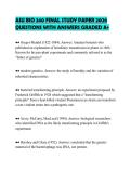 ASU BIO 340 FINAL STUDY PAPER 2026&NewLine;QUESTIONS WITH ANSWERS GRADED A&plus;