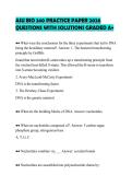 ASU BIO 340 PRACTICE PAPER 2026&NewLine;QUESTIONS WITH SOLUTIONS GRADED A&plus;
