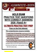 ACLS Exam Practice Test Questions with Correct Answers 2026 &vert; AHA Advanced Cardiovascular Life Support &ndash; 2026&sol;2027 Test Bank&NewLine;&NewLine;