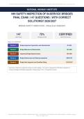NHI Safety Inspection of In-Service Bridges Final Exam Actual Exam 2026&sol;2027 &ndash; 100&percnt; Verified &vert; Detailed Rationales &ndash; Pass Guaranteed &ndash; A&plus; Graded