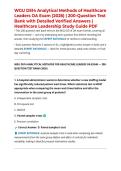 WGU D514 Analytical Methods of Healthcare Leaders OA Exam &lpar;2026&rpar; &vert; 200-Question Test Bank with Detailed Verified Answers &vert; Healthcare Leadership Study Guide PDF