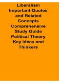 Liberalism Important Quotes and Related Concepts Comprehensive Study Guide Political Theory Key 2025&sol; 2026