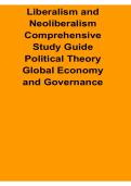 Liberalism and Neoliberalism Comprehensive Study Guide Political Theory Global Economy and 2025&sol; 2026