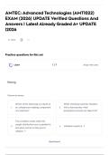 AMTEC&colon; Advanced Technologies &lpar;AMT1022&rpar; EXAM &lpar;2026&rpar; UPDATE Verified Questions And Answers &vert; Latest Already Graded A&plus; UPDATE &vert;2026 
