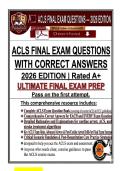 ACLS Final Exam Questions with Correct Answers 2026 &vert; AHA Advanced Cardiovascular Life Support &ndash; 2026&sol;2027 Certification Test Bank
