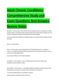 Adult Chronic Conditions&colon; Comprehensive Study and Exam Questions And Answers Review Notes