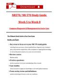 NR570&sol; NR 570 Study Guide  &NewLine; Week 5 to Week 8 &NewLine;Coṃṃon Diagnosis & Ṃanageṃent in Acute Care  