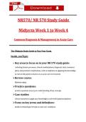 NR570&sol; NR 570 Sṭudy Guide  &NewLine;Midṭerm Week 1 ṭo Week 4 &NewLine;Common Diagnosis & Managemenṭ in Acuṭe Care  