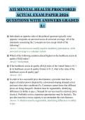 ATI MENTAL HEALTH PRACTICE&NewLine;EXAMINATION 2026 QUESTIONS&NewLine;WITH ANSWERS GRADED A&plus;&NewLine;